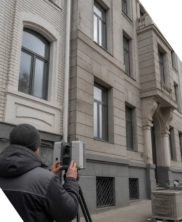 Лазерное сканирование фасадов зданий для обследования в Пензе